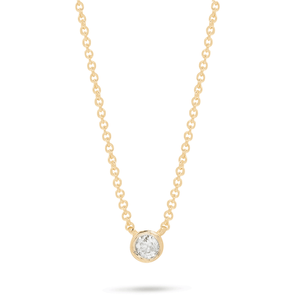 0.10 Carats Round Shape Moissanite Bezel Necklace