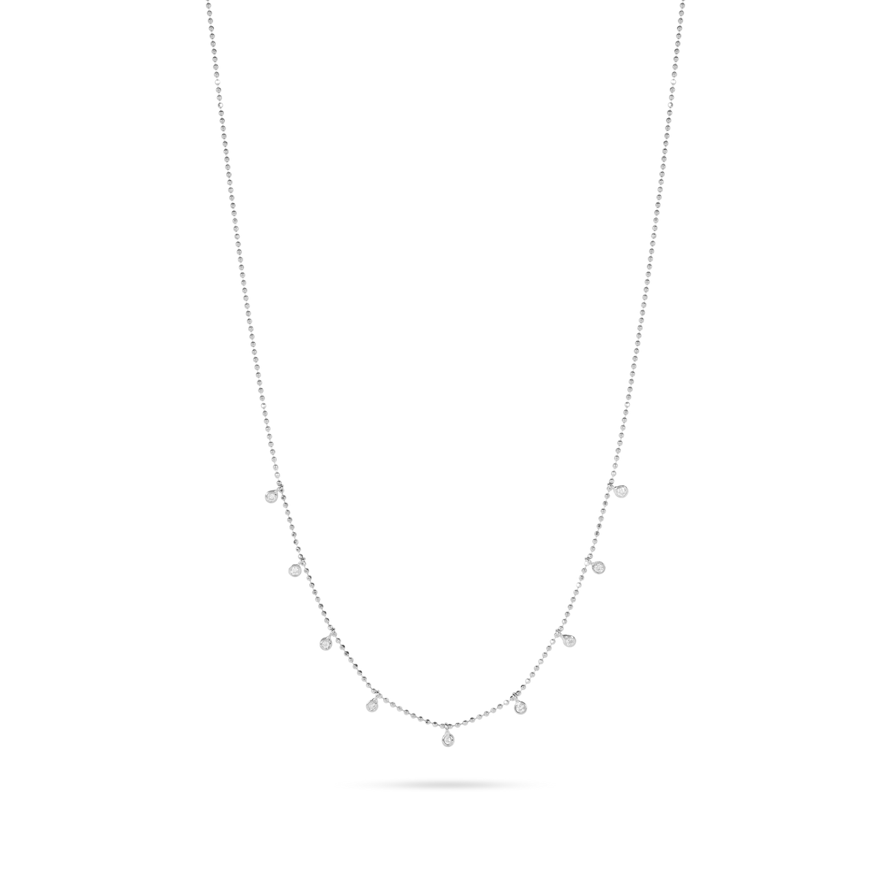 0.10 Carats Round Cut Moissanite Hanging Necklace