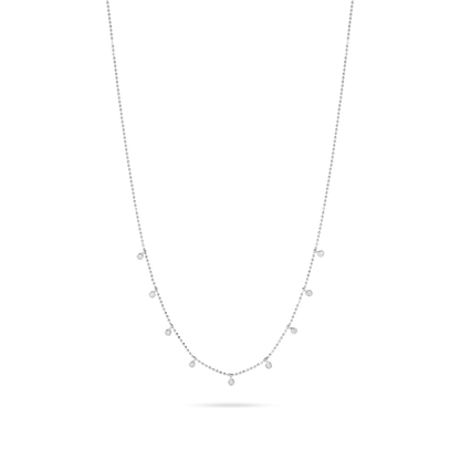 0.10 Carats Round Cut Moissanite Hanging Necklace