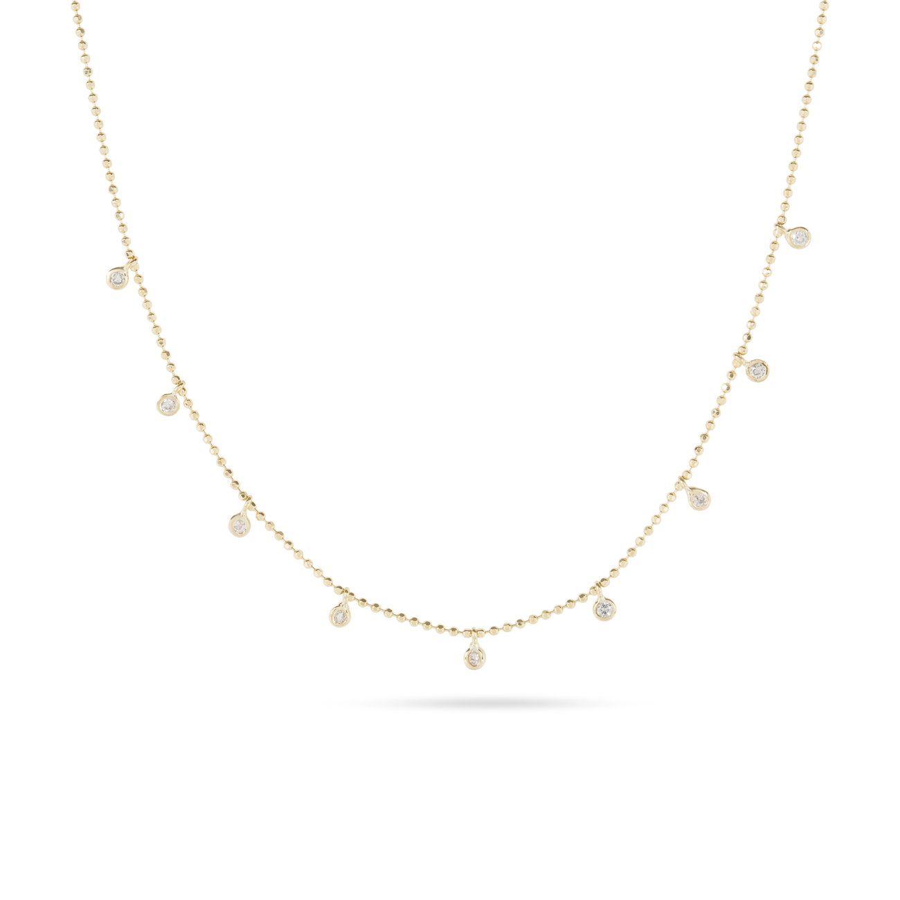 0.10 Carats Round Cut Moissanite Hanging Necklace