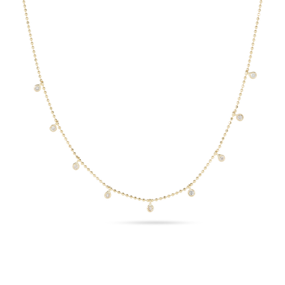 0.10 Carats Round Cut Moissanite Hanging Necklace