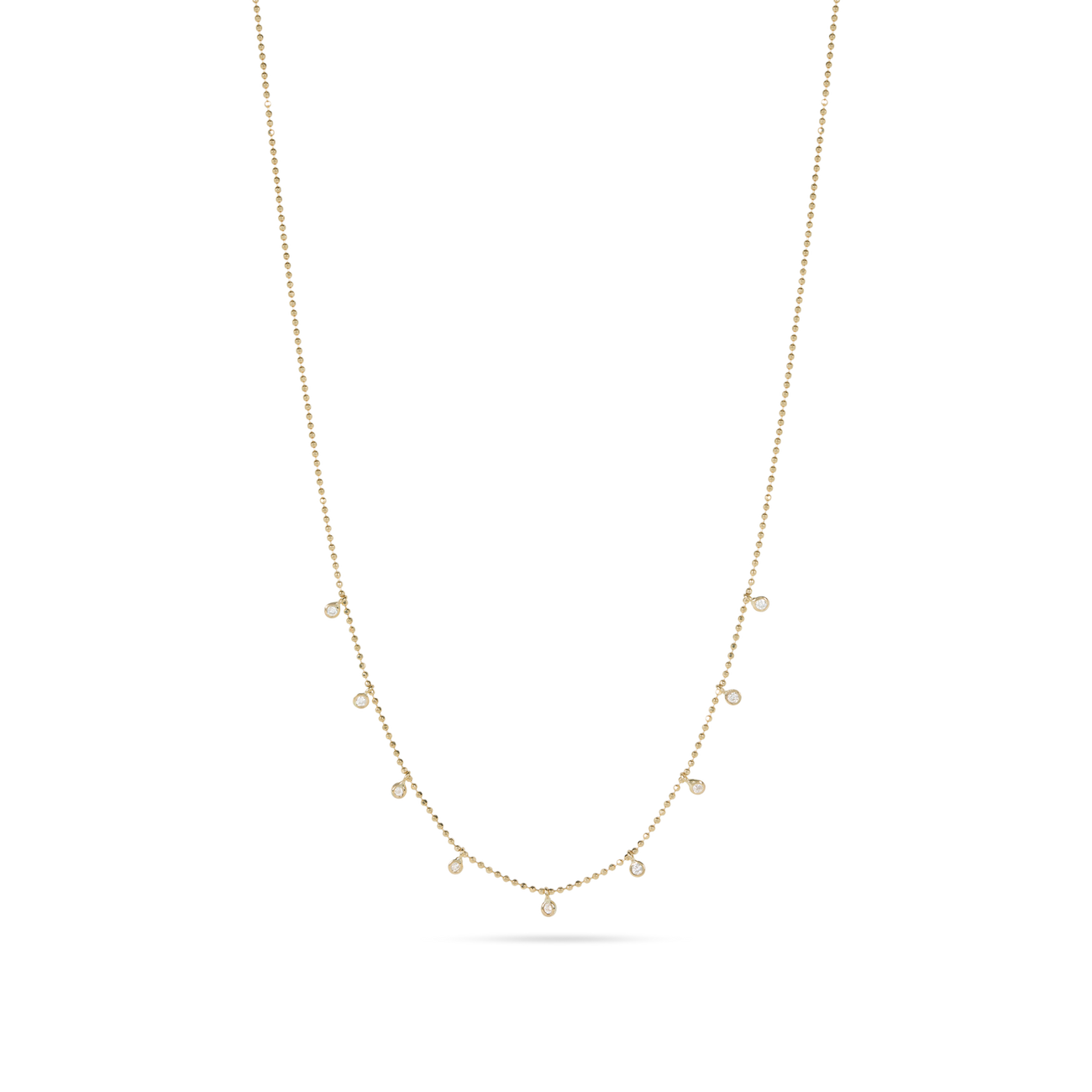 0.10 Carats Round Cut Moissanite Hanging Necklace