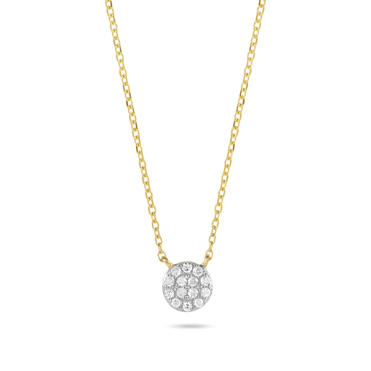 0.10 Carats Round Shape Moissanite Halo Necklace