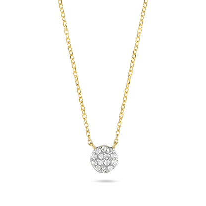 0.10 Carats Round Shape Moissanite Halo Necklace