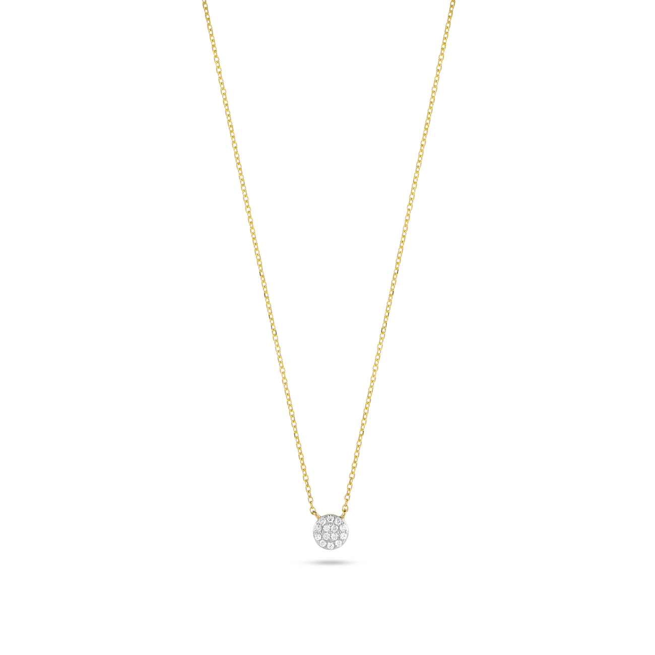 0.10 Carats Round Shape Moissanite Halo Necklace