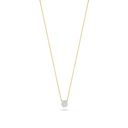 0.10 Carats Round Shape Moissanite Halo Necklace