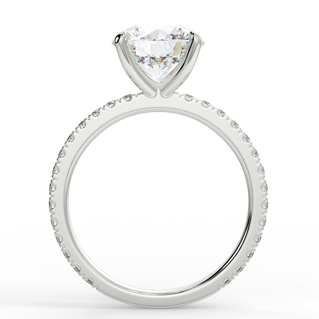 2.0 CT Round Moissanite Pave Setting Engagement Ring - farrellouise