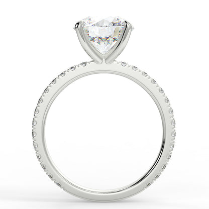 2.0 CT Round Moissanite Pave Setting Engagement Ring - farrellouise