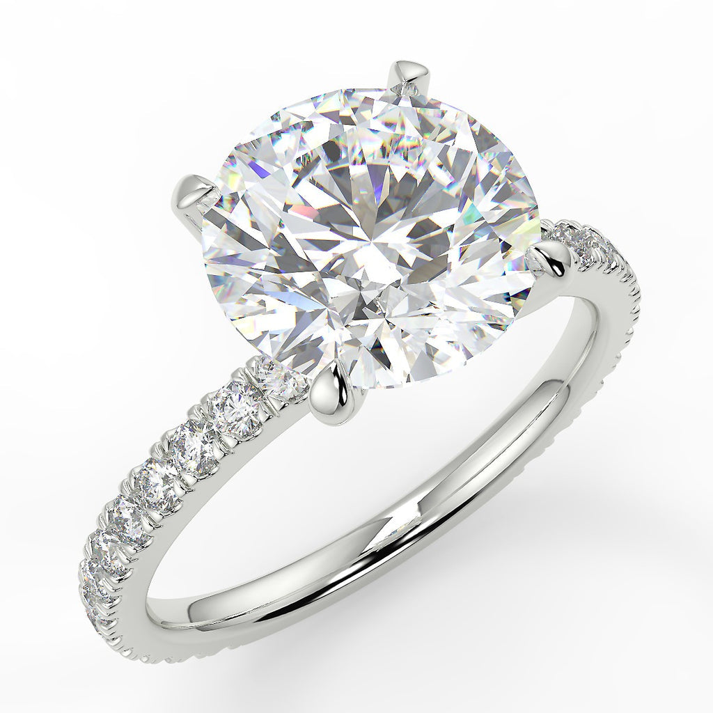 2.0 CT Round Moissanite Pave Setting Engagement Ring - farrellouise