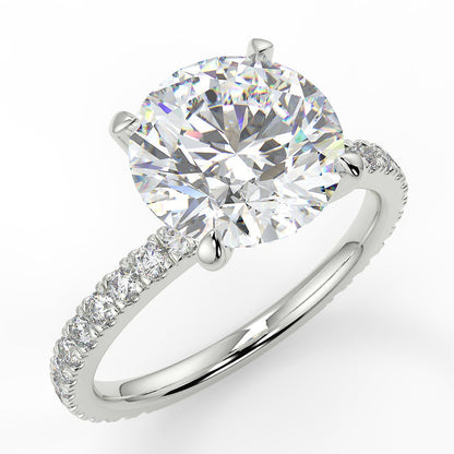 2.0 CT Round Moissanite Pave Setting Engagement Ring - farrellouise