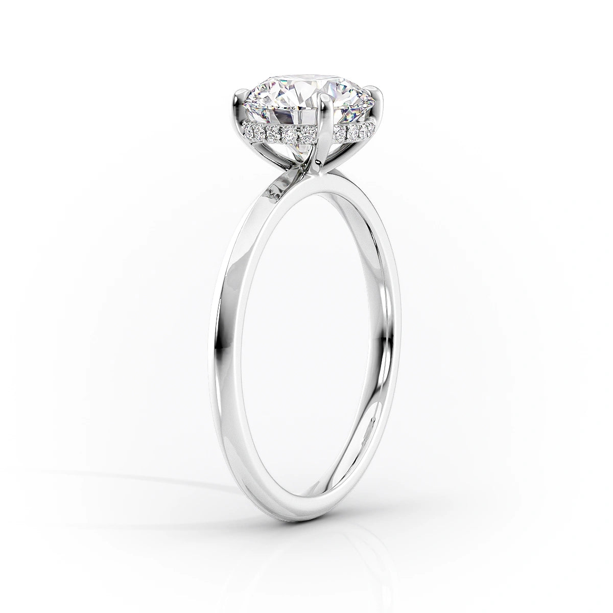 3.0 CT Round Moissanite Hidden Halo Engagement Ring - farrellouise