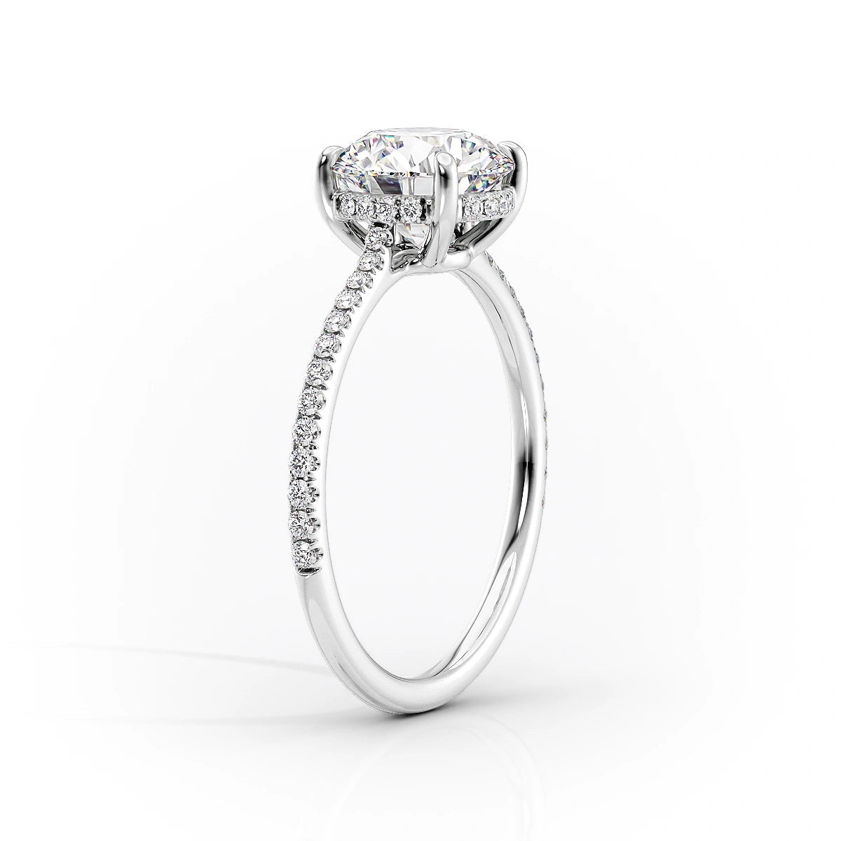 2.0 CT Oval Moissanite Hidden Halo Engagement Ring - farrellouise