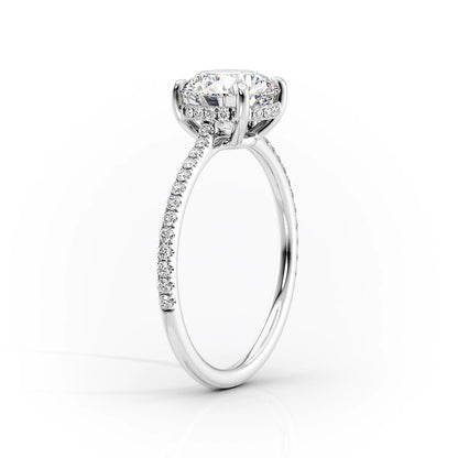 2.0 CT Oval Moissanite Hidden Halo Engagement Ring - farrellouise