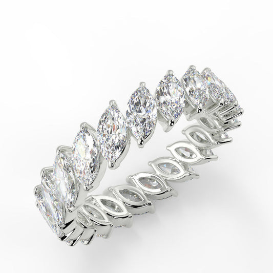 3.15 TCW Marquise Moissanite Full Eternity Wedding Band - farrellouise