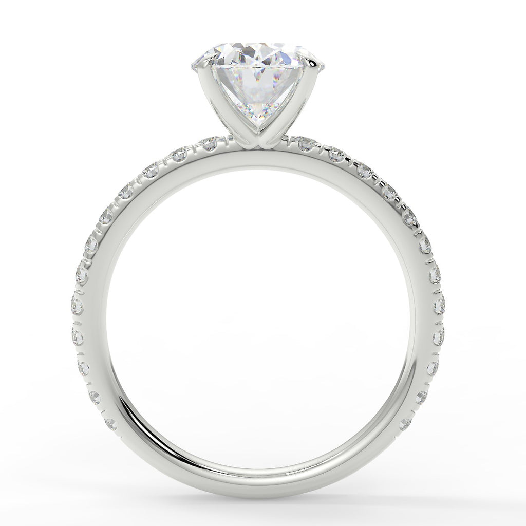 1.91 CT Oval Moissanite Pave Setting Engagement Ring - farrellouise