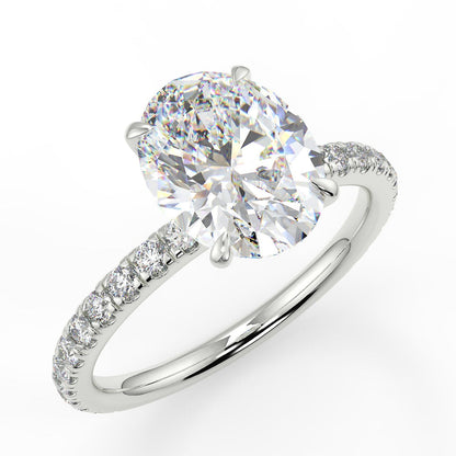 1.91 CT Oval Moissanite Pave Setting Engagement Ring - farrellouise