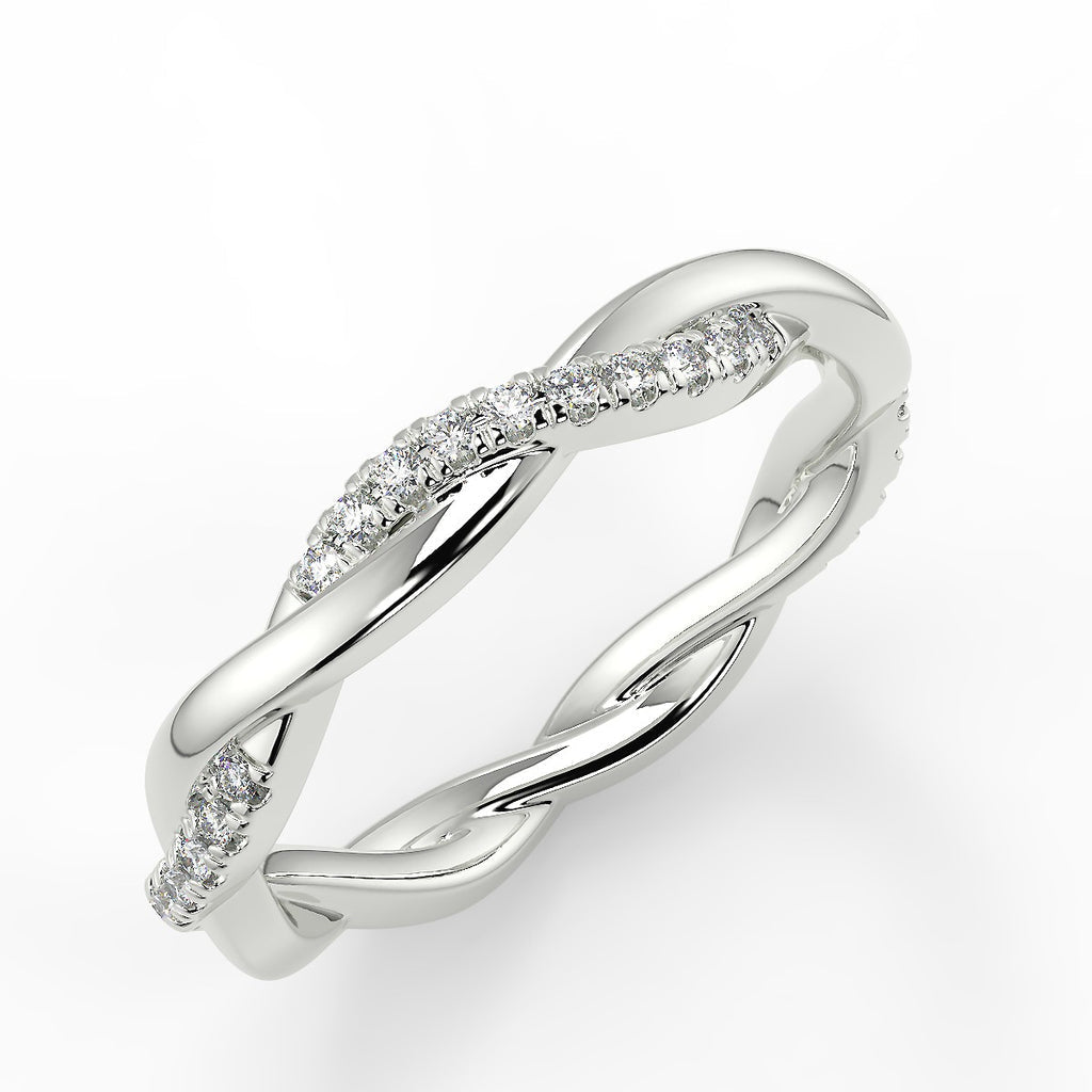 0.11 TCW Round Moissanite Twisted Rope Wedding Band - farrellouise