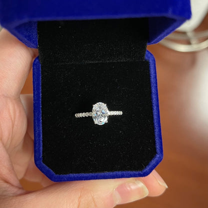 1.50 CT Oval Moissanite Pave Setting Engagement Ring - farrellouise