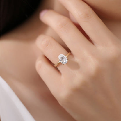 2.50 CT Oval Moissanite Solitaire Engagement Ring - farrellouise