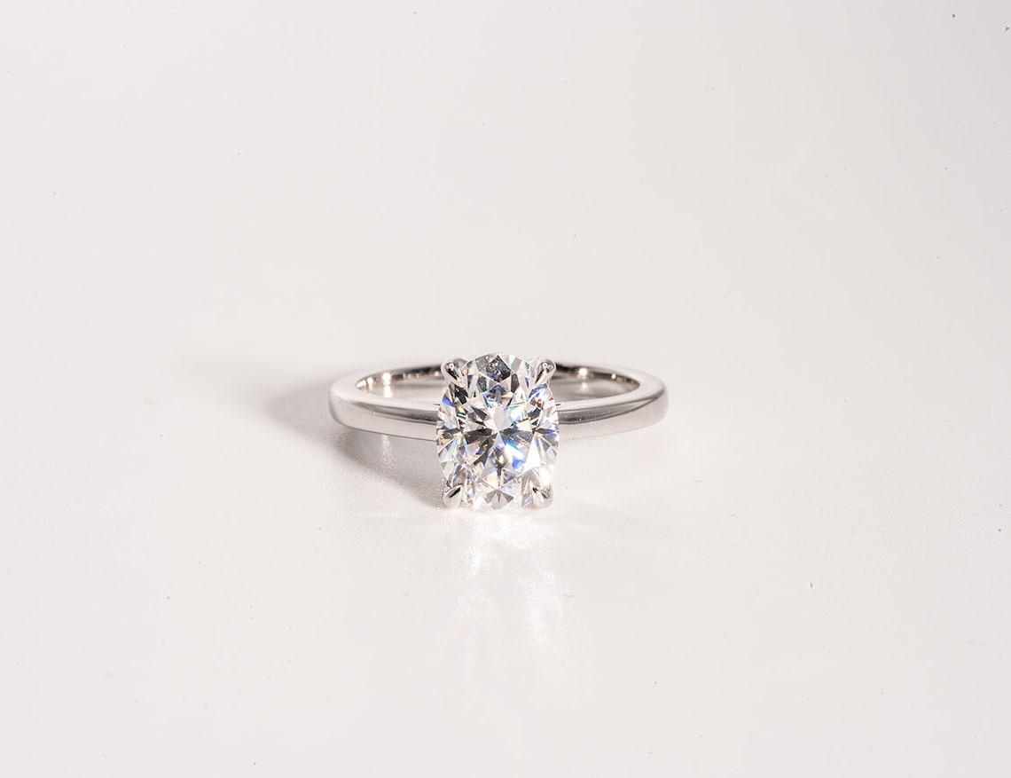 2.0 CT Oval Moissanite Solitaire Engagement Ring - farrellouise