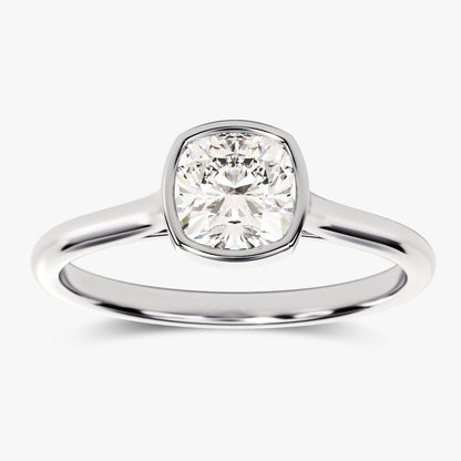 1.50 CT Cushion Moissanite Bezel Engagement Ring - farrellouise