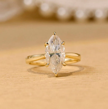 1.50 CT Marquise Moissanite Solitaire Engagement Ring - farrellouise