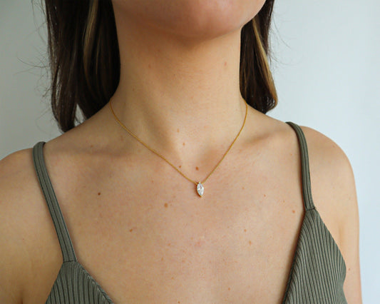 0.50 CT Marquise Shaped Moissanite Solitaire Necklace