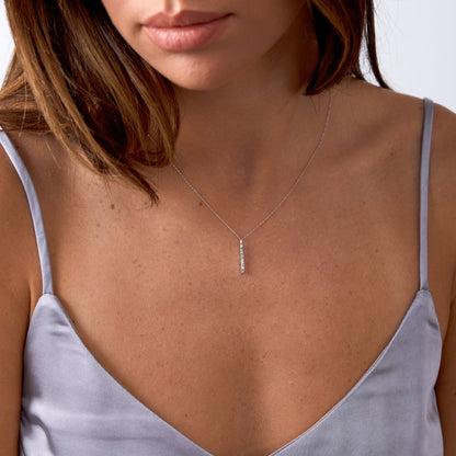 0.1 Carats Round Shaped Moissanite Minimalist Necklace For Her