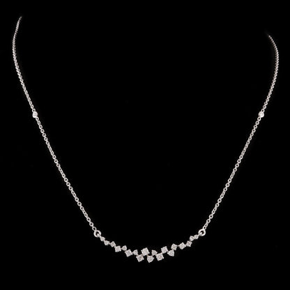 1.50 Carats Round Cut Moissanite Cluster Style Necklace