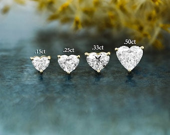 2.0 TCW Heart Cut Moissanite Solitaire Stud Earrings