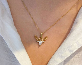 0.7 TCW Deer Shape Moissanite Necklace