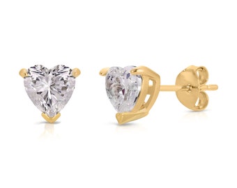 3.0 TCW Heart Cut Moissanite Solitaire Stud Earrings