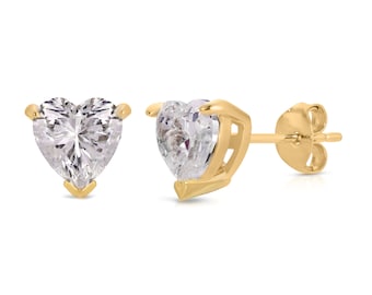 1.0 TCW  Heart Cut Moissanite Solitaire Stud Earrings