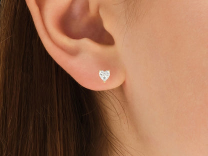 1.0 TCW  Heart Cut Moissanite Solitaire Stud Earrings