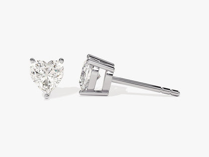 1.0 TCW  Heart Cut Moissanite Solitaire Stud Earrings