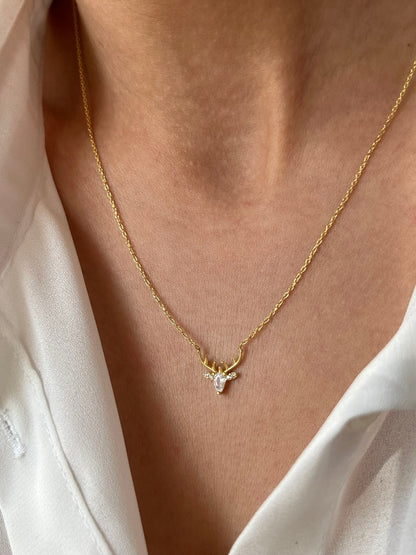 0.7 TCW Deer Shape Moissanite Necklace