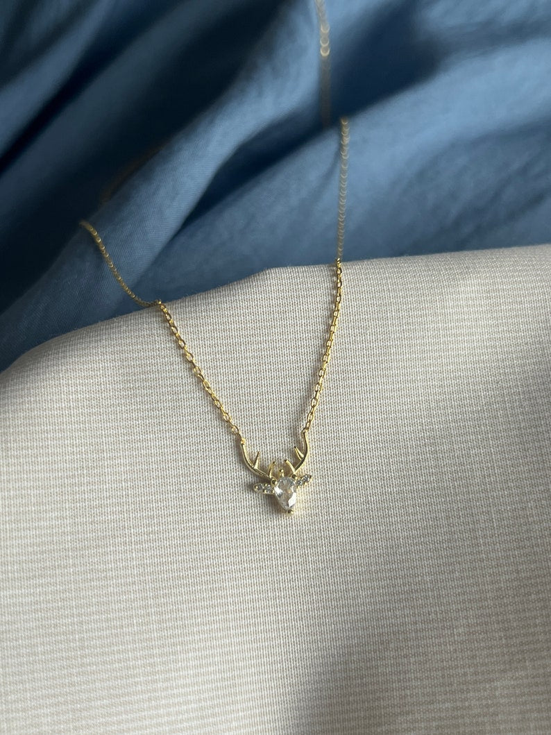 0.7 TCW Deer Shape Moissanite Necklace