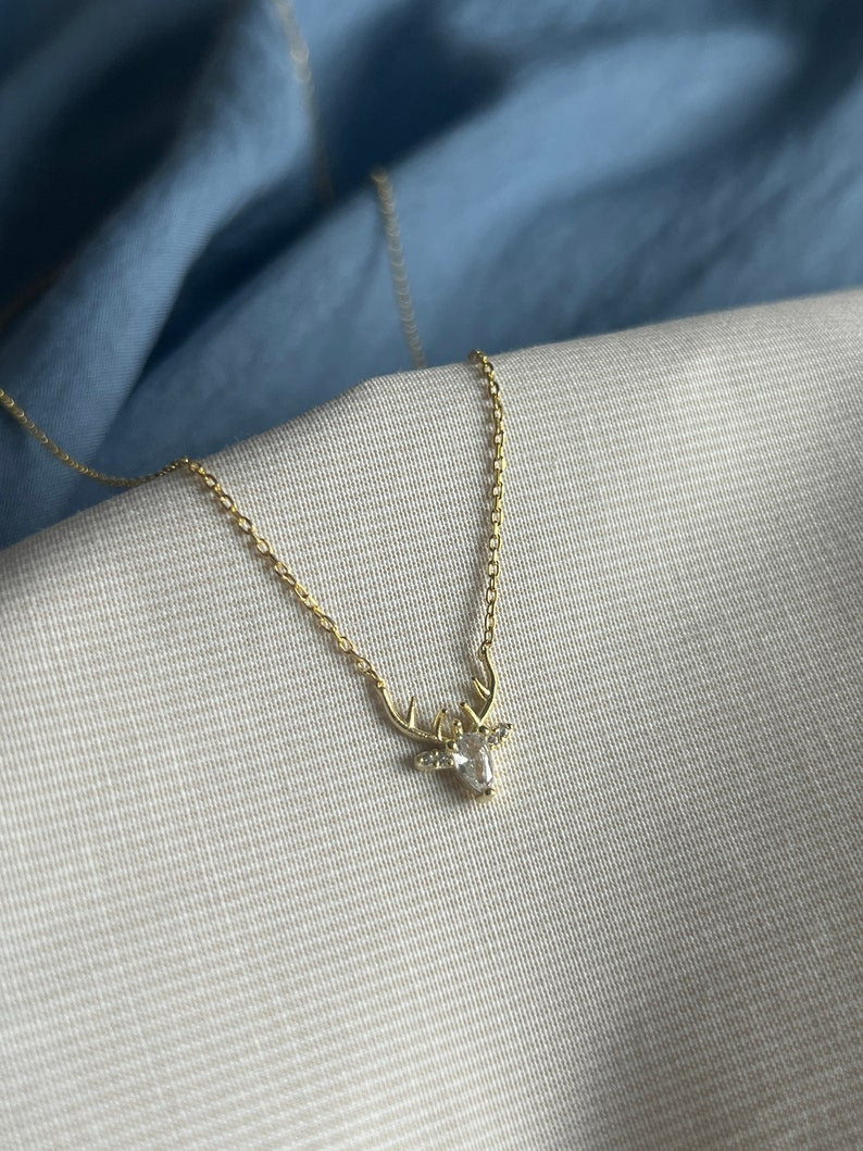 0.7 TCW Deer Shape Moissanite Necklace