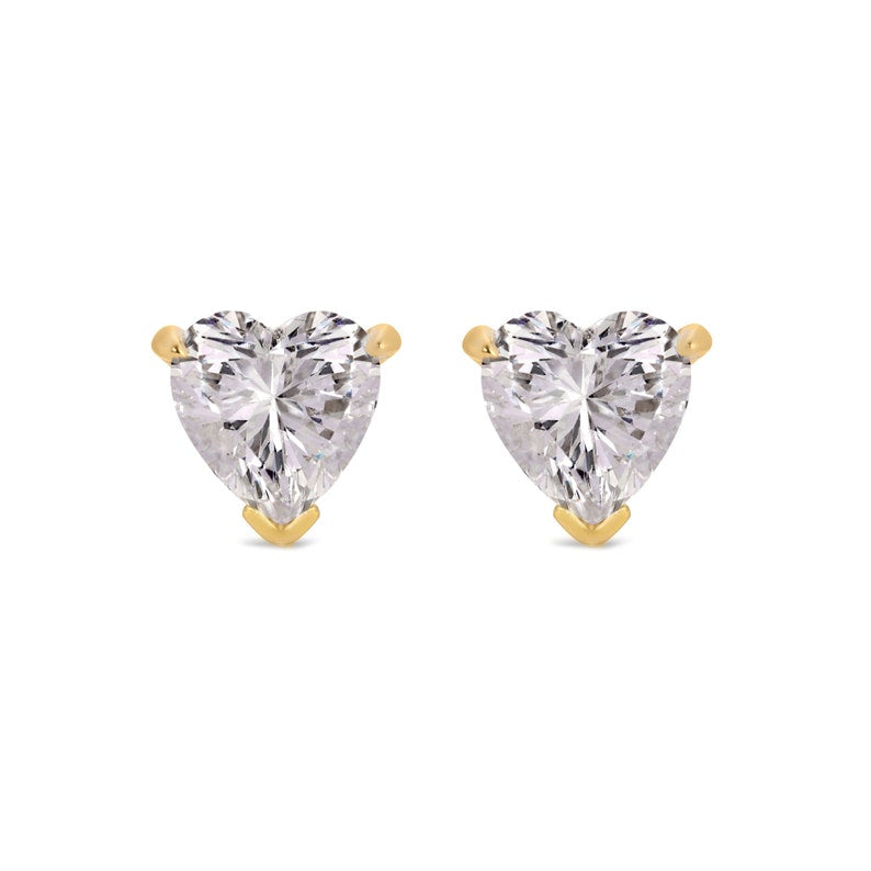 3.0 TCW Heart Cut Moissanite Solitaire Stud Earrings