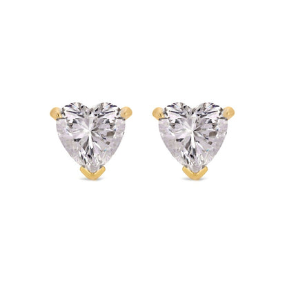 3.0 TCW Heart Cut Moissanite Solitaire Stud Earrings