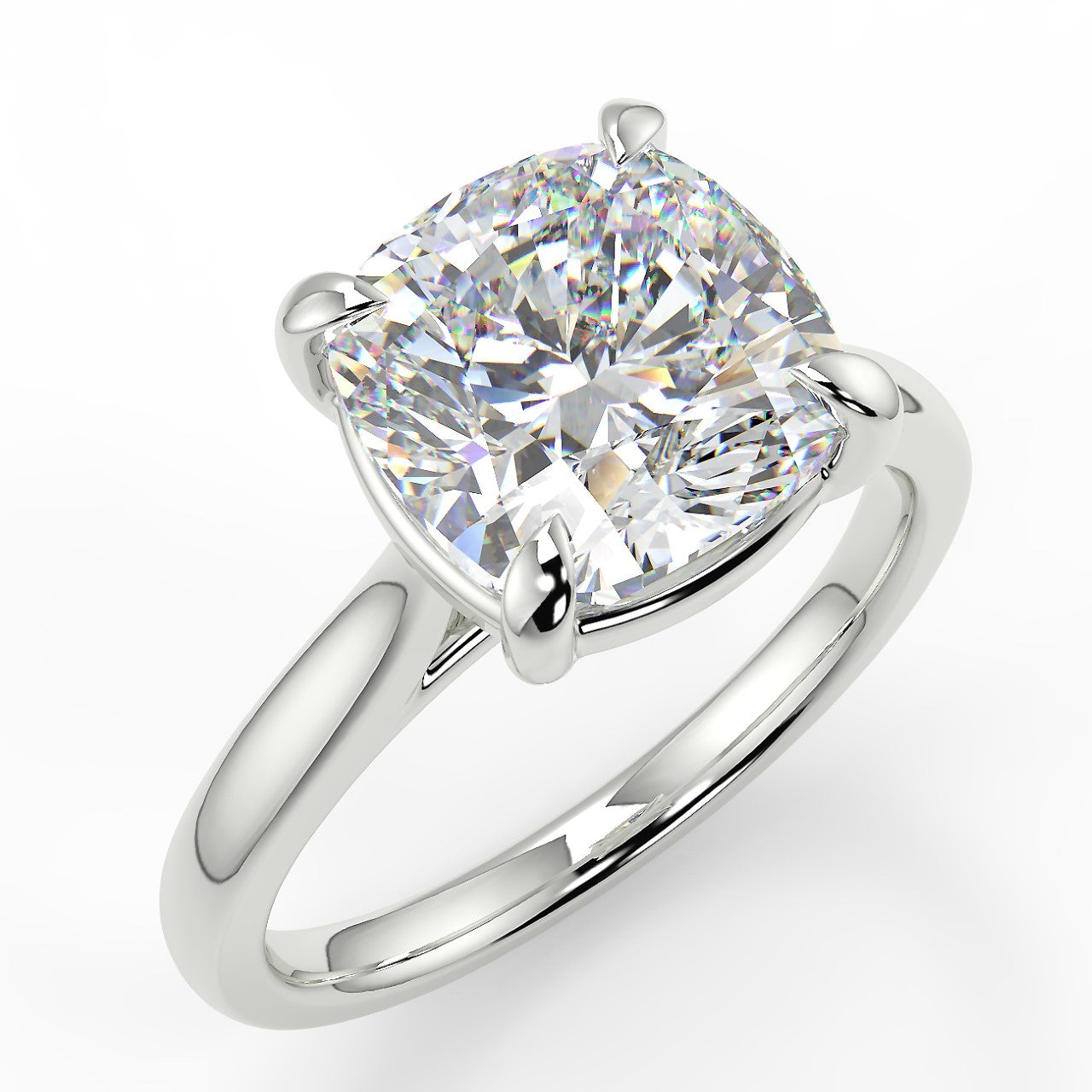 2.54 CT Cushion Moissanite Solitaire Engagement Ring - farrellouise