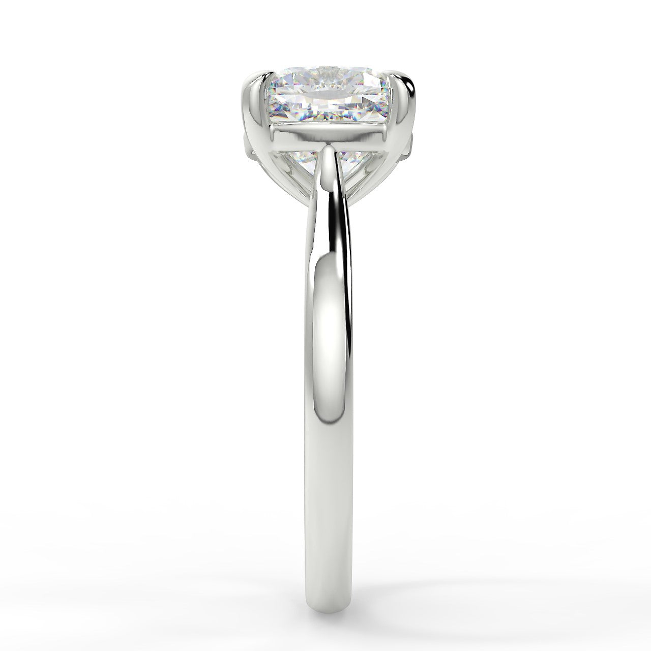 2.54 CT Cushion Moissanite Solitaire Engagement Ring - farrellouise