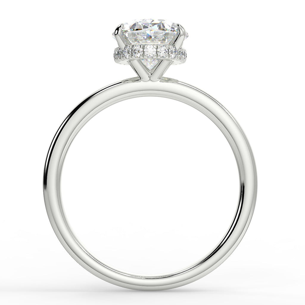 1.91 CT Oval Moissanite Hidden Halo Engagement Ring - farrellouise