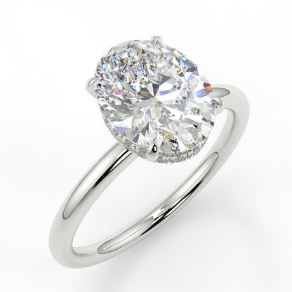 1.91 CT Oval Moissanite Hidden Halo Engagement Ring - farrellouise