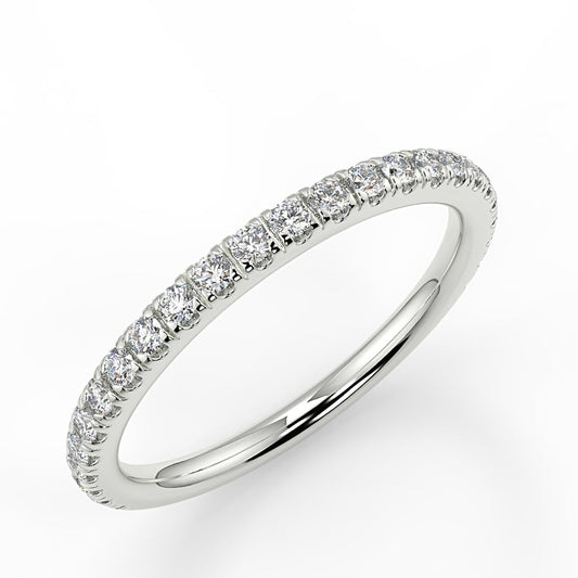 0.26 TCW Round Moissanite Half Eternity Wedding Band - farrellouise