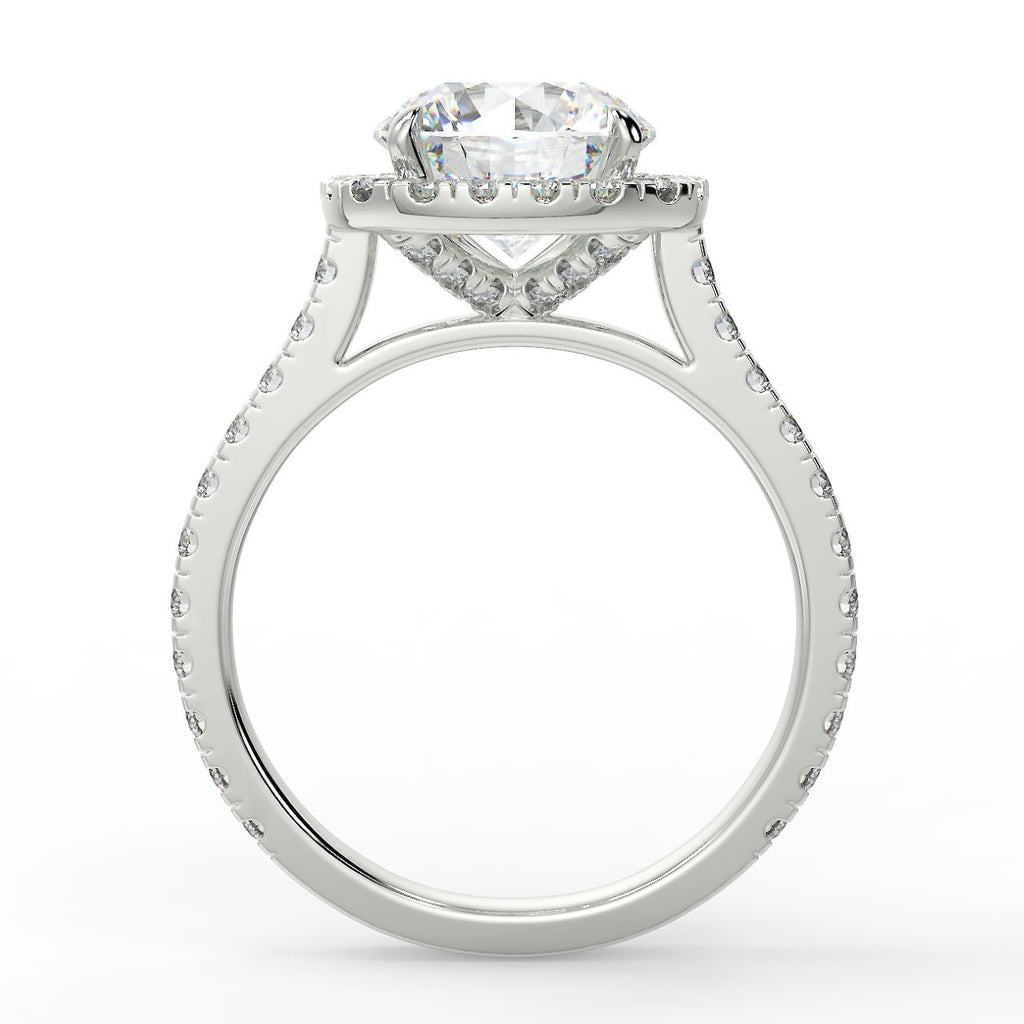 2.0 CT Round Moissanite Halo Engagement Ring - farrellouise