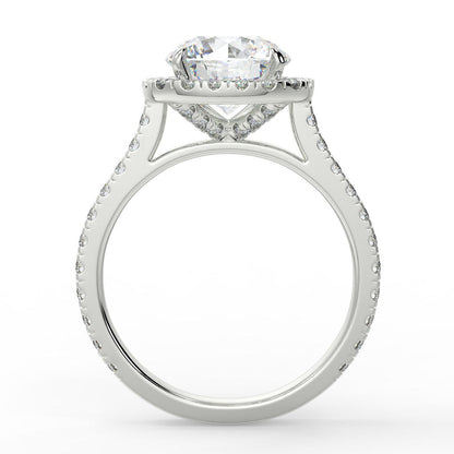 2.0 CT Round Moissanite Halo Engagement Ring - farrellouise