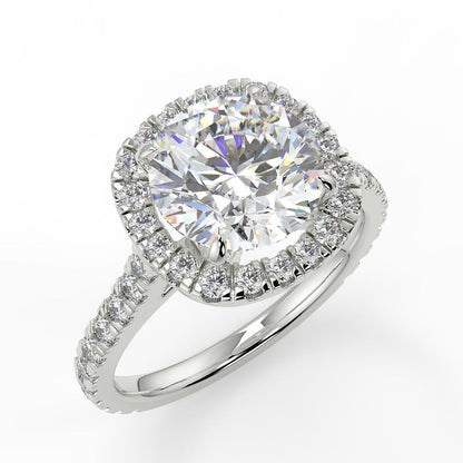 2.0 CT Round Moissanite Halo Engagement Ring - farrellouise