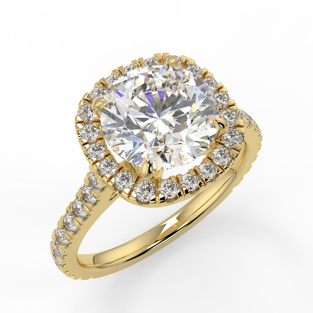 2.0 CT Round Moissanite Halo Engagement Ring - farrellouise