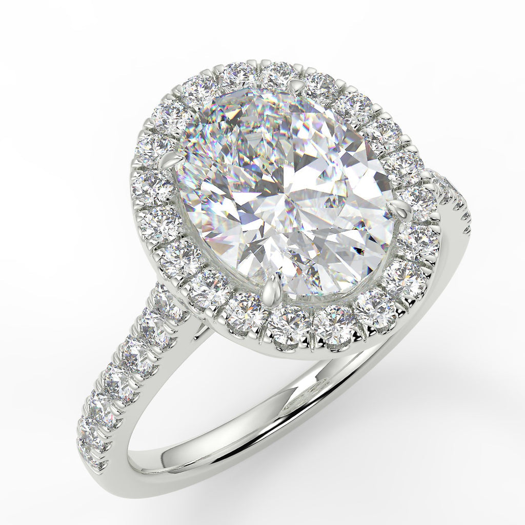 1.91 CT Oval Moissanite Halo Engagement Ring - farrellouise